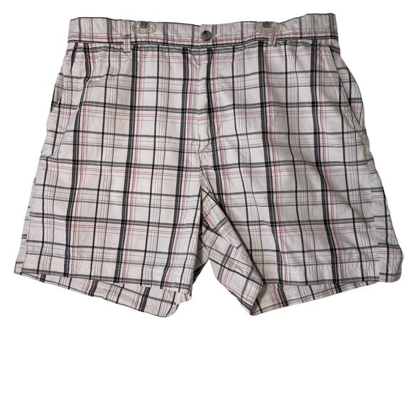 IZOD Shorts Mens 38 Plaid 9" Inseam Chino Flat Front Golf Summer - Picture 1 of 4